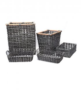 Hand Woven PP Laundry Hamper JF51740